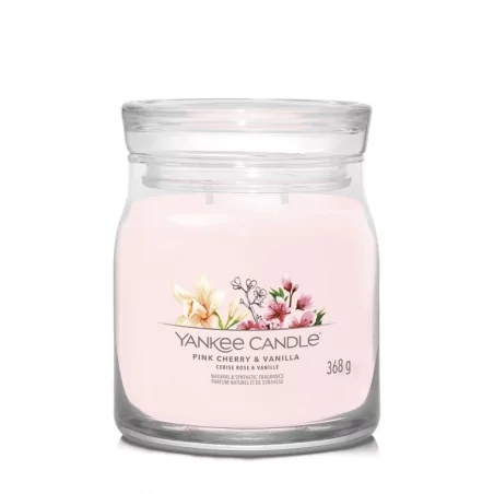 Aromatická svíčka Signature sklo střední Pink Cherry & Vanilla Yankee Candle - 368 g
