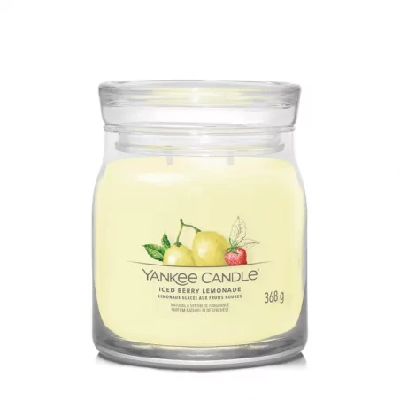 Aromatická svíčka Signature sklo střední Iced Berry Lemonade Yankee Candle - 368 g