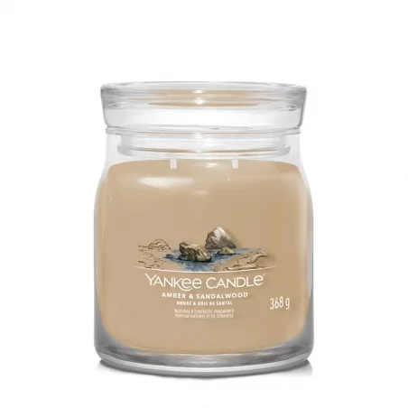 Aromatická svíčka Signature sklo střední Amber & Sandalwood Yankee Candle - 368 g