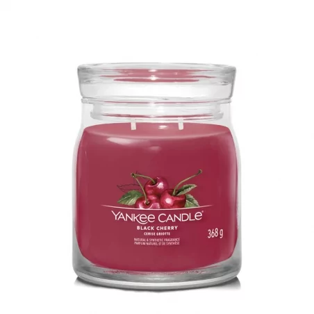 Aromatická svíčka Signature sklo střední Black Cherry Yankee Candle - 368 g