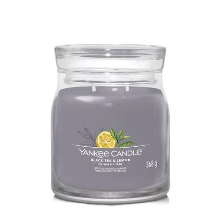 Aromatická svíčka Signature sklo střední Black Tea & Lemon Yankee Candle - 368 g