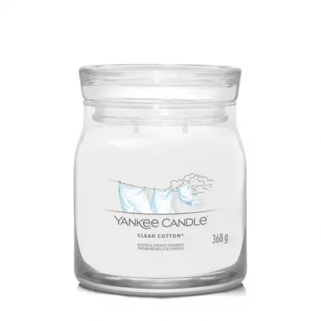Aromatická svíčka Signature sklo střední Clean Cotton Yankee Candle - 368 g