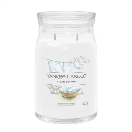 Aromatická svíčka Signature sklo velké Clean Cotton Yankee Candle - 567 g