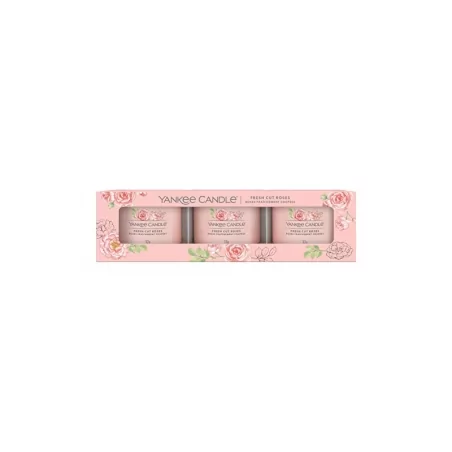 Sada votivních svíček ve skle Fresh Cut Roses Yankee Candle - 3 x 37 g