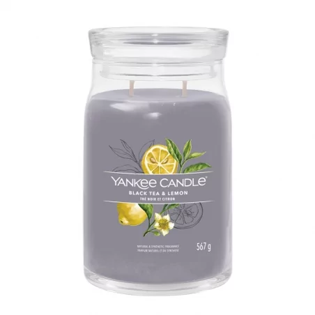 Aromatická svíčka Signature sklo velké Black Tea & Lemon Yankee Candle - 567 g