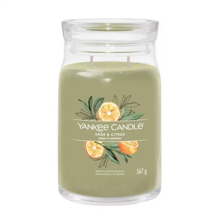 Aromatická svíčka Signature sklo velké Sage & Citrus Yankee Candle - 567 g