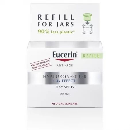 Náhradní náplň do denního krému proti stárnutí pleti SPF 15 pro suchou pleť Hyaluron-Filler 3x EFFECT Eucerin - 50 ml
