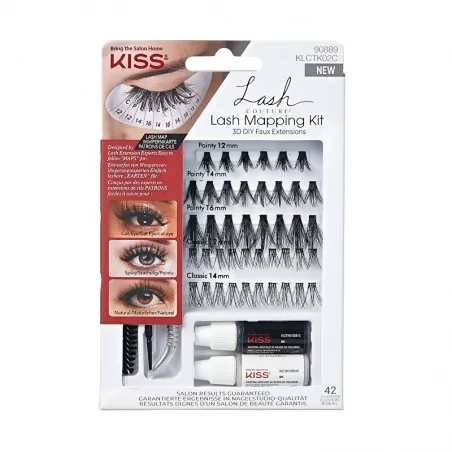 Umělé trsové řasy 3D DIY Faux Extensions Lash Mapping Kit KISS