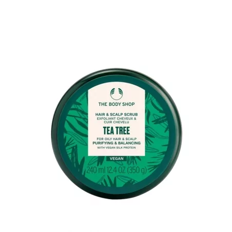 Čisticí a vyrovnávající peeling pro mastné vlasy a pokožku hlavy Tea Tree Purifying & Balancing (Hair & Scalp Scrub) The Body Sh