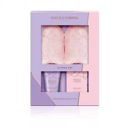 Dárková sada péče o nohy s bačkorami Jojoba & Vanilka Baylis & Harding - 3 ks