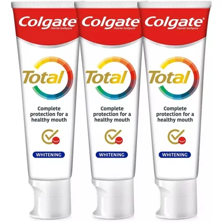 Bělicí zubní pasta Total Whitening Trio Colgate - 3 x 75 ml