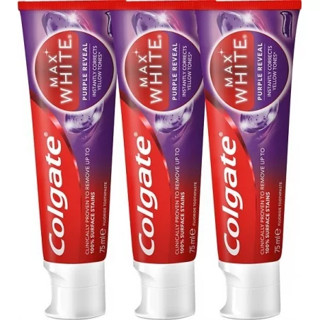 Zubní pasta Max White Purple Trio Colgate - 3 x 75 ml