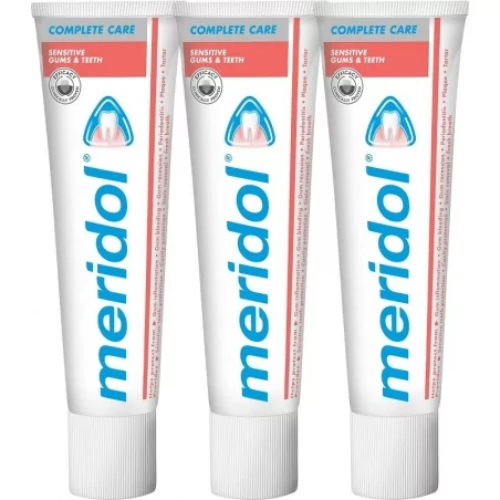 Zubní pasta pro citlivé zuby Complete Care Sensitive Gums & Teeth tripack Meridol - 3 x 75 ml