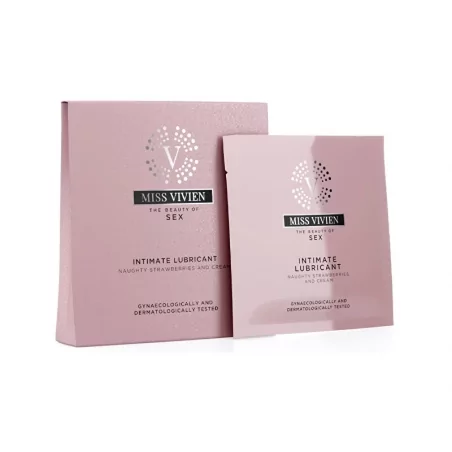 Jednorázový lubrikační gel Strawbery & Cream (Intimate Lubricant) Miss Vivien - 3 x 6 ml