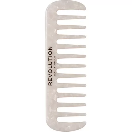 Hřeben pro kudrnaté a silné vlasy Natural Curl Wide (Tooth Comb White) Revolution Haircare