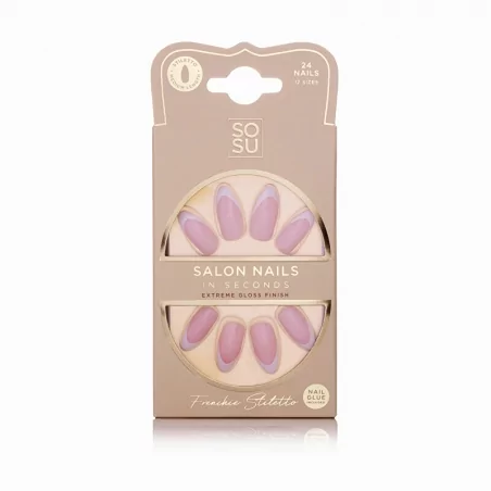 Umělé nehty Frenchie (Salon Nails) SOSU Cosmetics - 24 ks