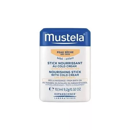 Vyživující a hydratační tyčinka na rty a tváře (Nourish Stick with Cold Cream) Mustela - 9,2 g