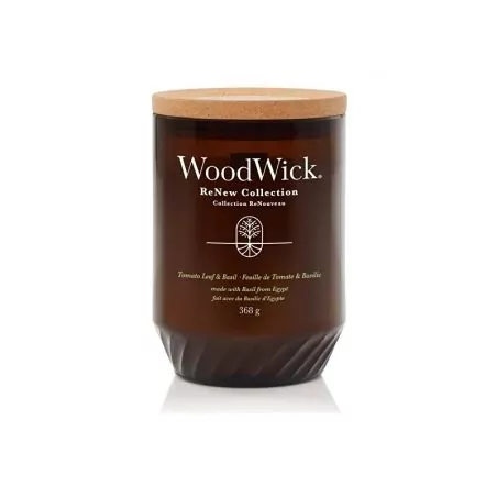 Vonná svíčka ReNew sklo velké Tomato Leaf & Basil WoodWick - 368 g