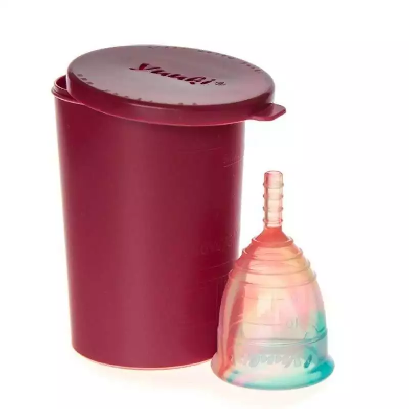 Menstruační kalíšek malý soft (měkčí) + sterilizační kelímek Yuuki Rainbow Menstruační kalíšek malý soft (měkčí) + sterilizační kelímek Yuuki Rainbow