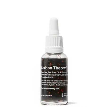 Noční detoxikační sérum Charcoal, Tea Tree Oil & Vitamin E Breakout Control (Overnight Detox Serum) Carbon Theory - 30 ml
