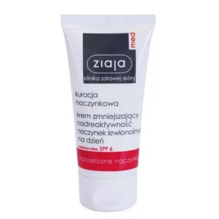 Hydratační krém pro citlivou pleť se sklonem ke zčervenání SPF 6 Capillary Care  Ziaja - 50 ml