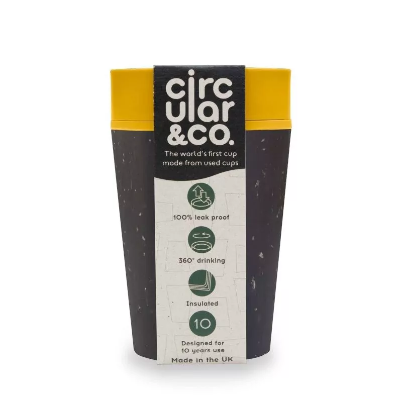 Hrnek z recykl. materiálů černo - hořčicově žluté barvy Circular Cup - 227 ml Hrnek z recykl. materiálů černo - hořčicově žluté barvy Circular Cup - 227 ml