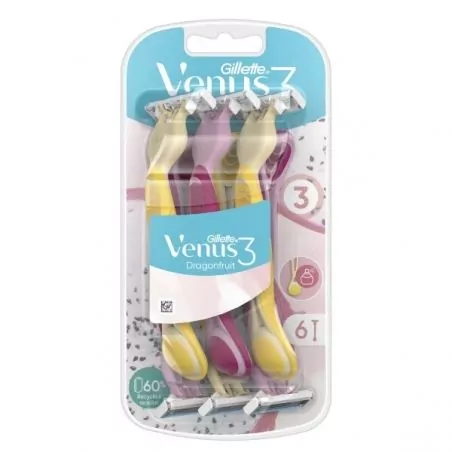 Jednorázová holítka Venus 3 Dragonfruit Gillette - 6 ks