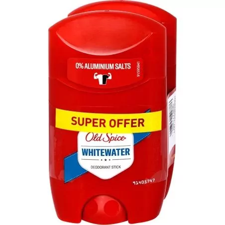 Tuhý deodorant pro muže WhiteWater Duo Old Spice - 2 x 50 ml