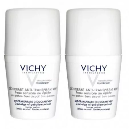 Sada kuličkových deodorantů pro citlivou a podrážděnou pokožku Vichy - 2 x 50 ml