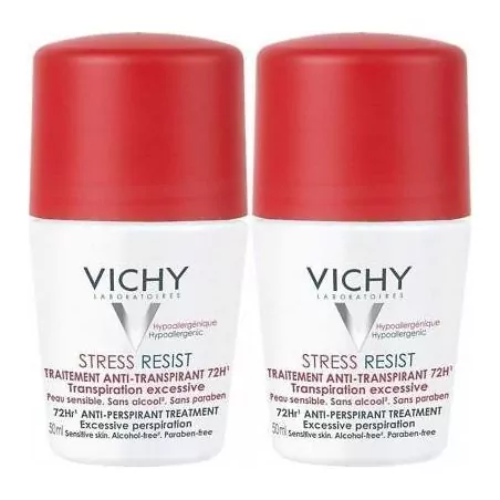 Sada kuličkových antiperspirantů proti nadměrnému pocení (Stress Resist 72H) Vichy - 2 x 50 ml