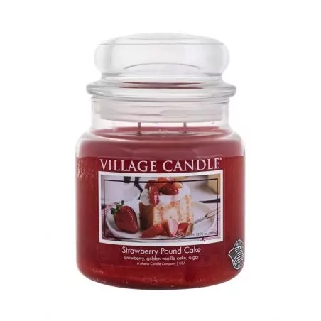 Vonná svíčka ve skle Jahodový koláč (Strawberry Pound Cake) Village Candle - 389 g