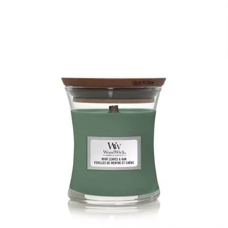 Vonná svíčka váza malá Mint Leaves & Oak WoodWick - 85 g