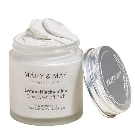 Rozjasňující pleťová maska Lemon Niacinamide Glow Wash off Pack MARY & MAY - 125 g