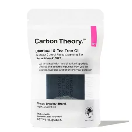 Čisticí pleťové mýdlo Charcoal & Tea Tree Oil Breakout Control (Facial Cleansing Bar) Carbon Theory - 100 g
