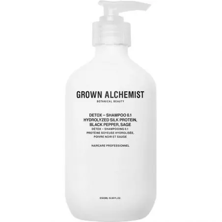 Detoxikační šampon Hydrolyzed Hydrolyzed Silk Protein, Black Pepper, Sage (Detox Shampoo) Grown Alchemist - 200 ml