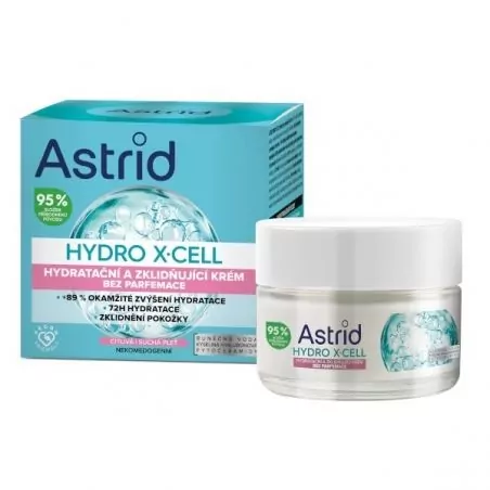 Hydratační a zklidňující krém pro citlivou pleť bez parfemace Hydro X-Cell Astrid - 50 ml