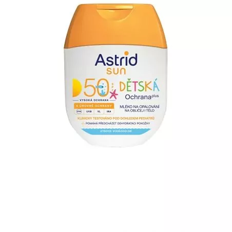 Dětské mléko na obličej a tělo na opalování SPF 50 Sun Astrid - 60 ml