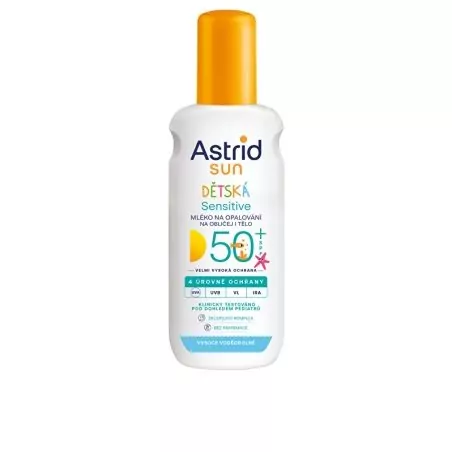 Dětské mléko ve spreji na opalování Sensitive SPF 50+ Sun Astrid - 150 ml