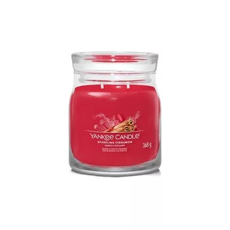Aromatická svíčka Signature sklo střední Sparkling Cinnamon Yankee Candle - 368 g