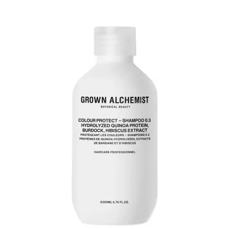 Šampon pro barvené vlasy Hydrolyzed Quinoa Protein, Burdock, Hibiscus Extract (Colour Protect Shampoo) Grown Alchemist - 200 ml