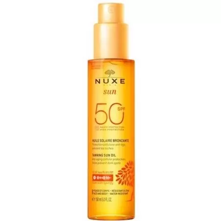 Bronzující olej na opalování pro obličej a tělo SPF 50 Sun (Tanning Oil For Face And Body) Nuxe - 150 ml