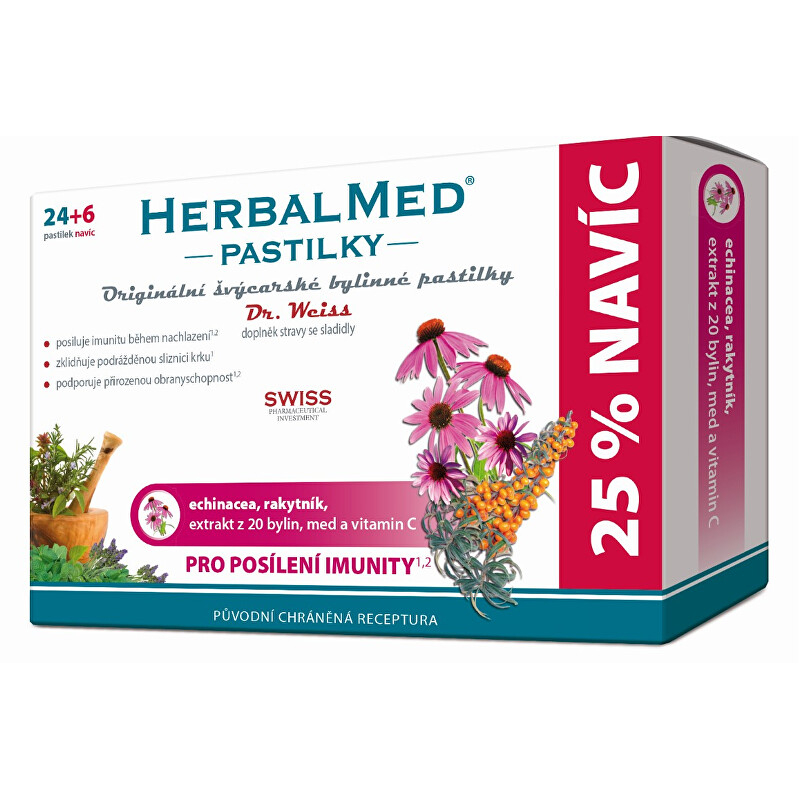 HerbalMed pastilky Dr. Weiss pro posílení imunity 24 pastilek + 6 pastilek ZDARMA Simply You