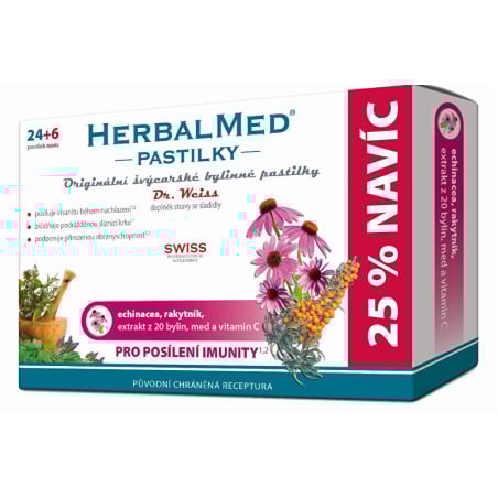 HerbalMed pastilky Dr. Weiss pro posílení imunity 24 pastilek + 6 pastilek ZDARMA Simply You