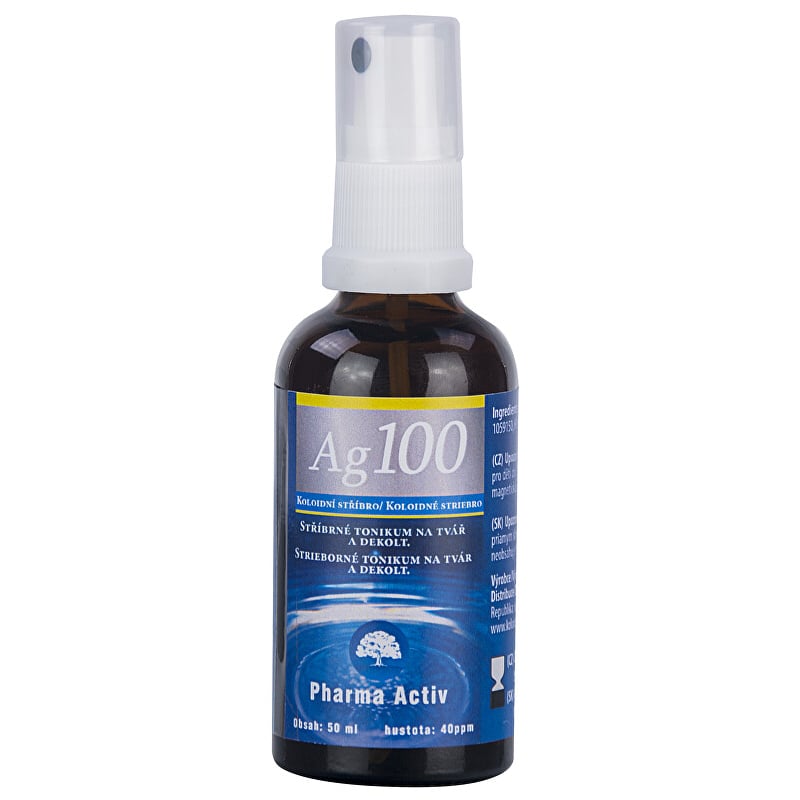 Koloidní stříbro ve spreji Ag100 (40ppm) spray Pharma Activ - 50 ml Koloidní stříbro ve spreji Ag100 (40ppm) spray Pharma Activ - 50 ml
