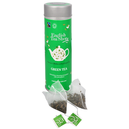 Čistý zelený čaj BIO 15 pyramidek v plechovce English Tea Shop