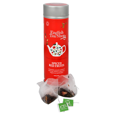 Kořeněné červené ovoce BIO 15 pyramidek v plechovce English Tea Shop