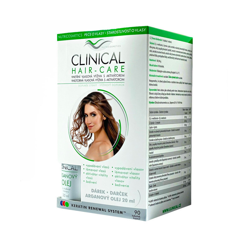 Hair-care 90 tobolek + Arganový olej Clinical - 20 ml Hair-care 90 tobolek + Arganový olej Clinical - 20 ml