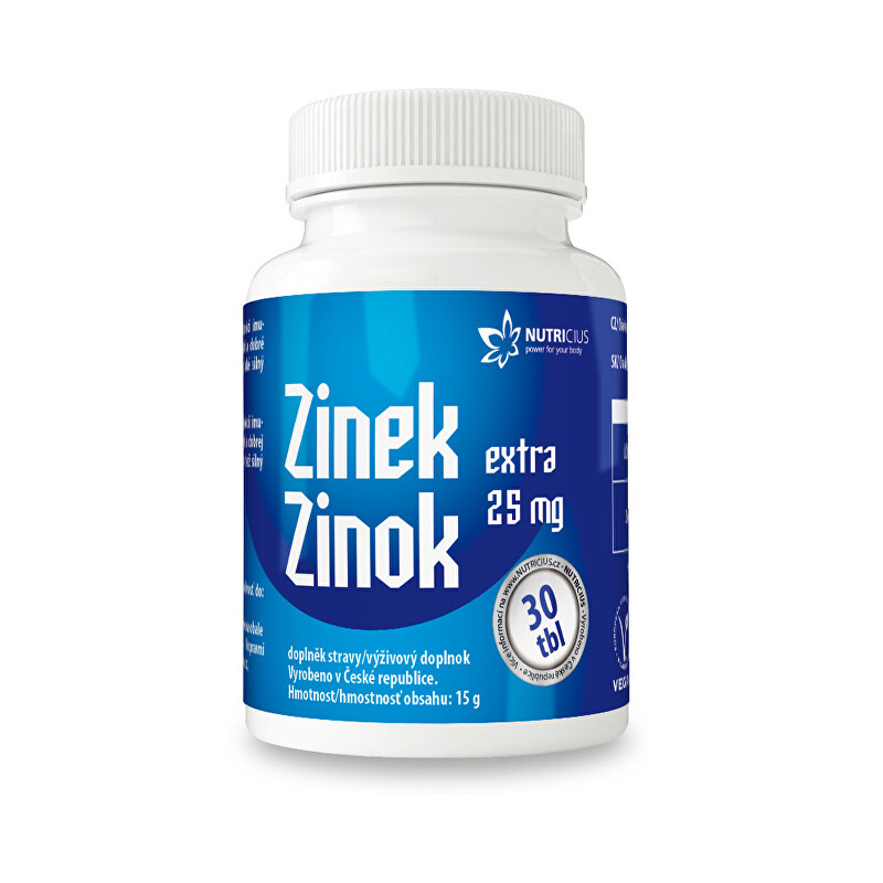 Zinek EXTRA 25 mg Nutricius - 30 tbl. Zinek EXTRA 25 mg Nutricius - 30 tbl.