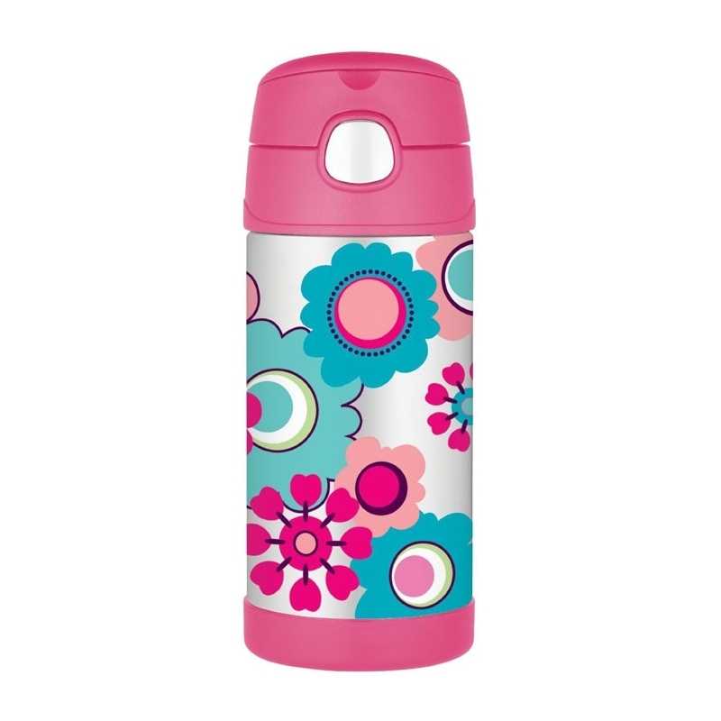 FUNtainer Dětská termoska s brčkem / květy Thermos - 355 ml FUNtainer Dětská termoska s brčkem / květy Thermos - 355 ml