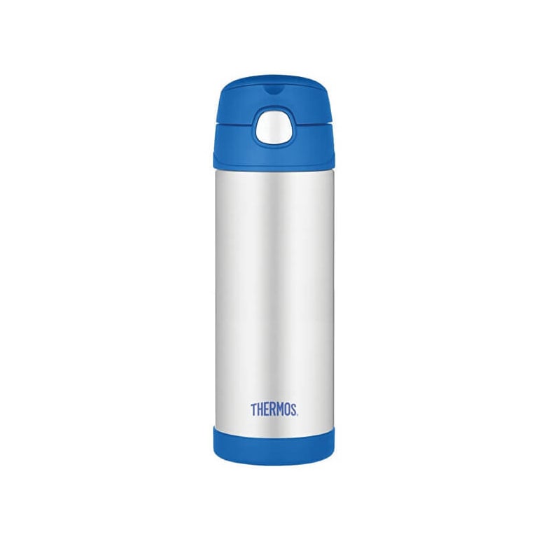 FUNtainer Dětská termoska s brčkem / modrá Thermos - 470 ml
